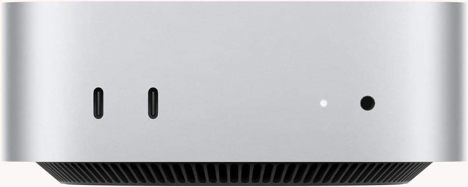 Front of the Mac mini with its USB-C ports