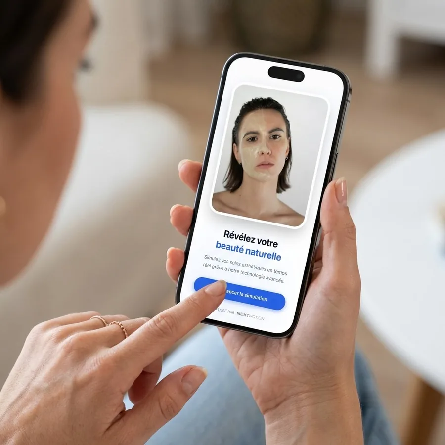 Nextmotion Beauty: the patient app that previews aesthetic treatments from a photo and generates a qualified lead.