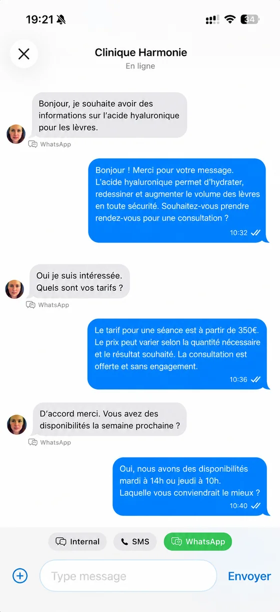 Unified messaging in the Nextmotion Capture app